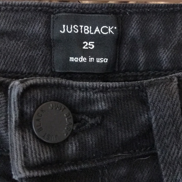 Just Black distressed sz 25 black skinny jeans - Picture 2 of 10